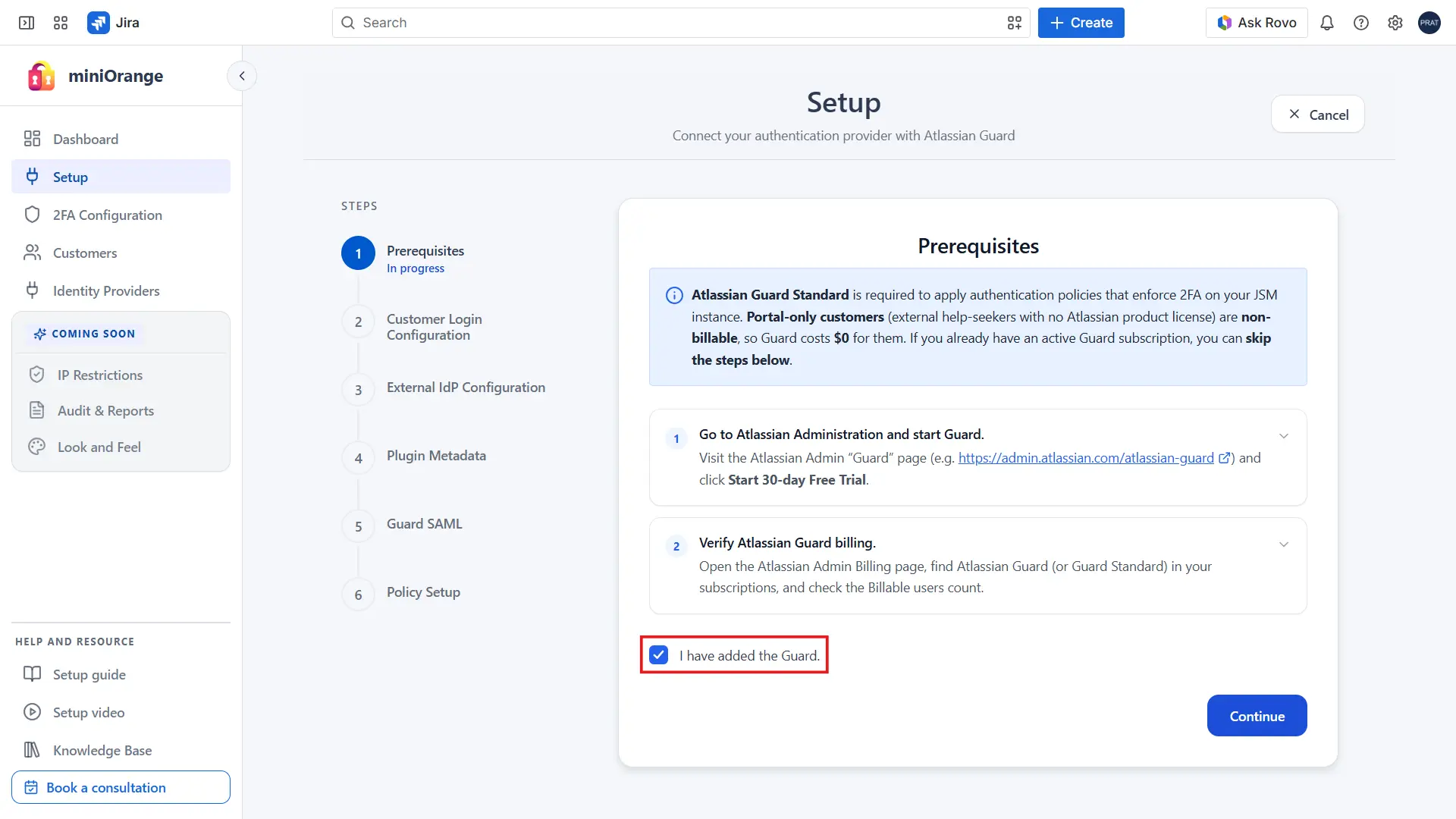2FA Cloud Prerequisites