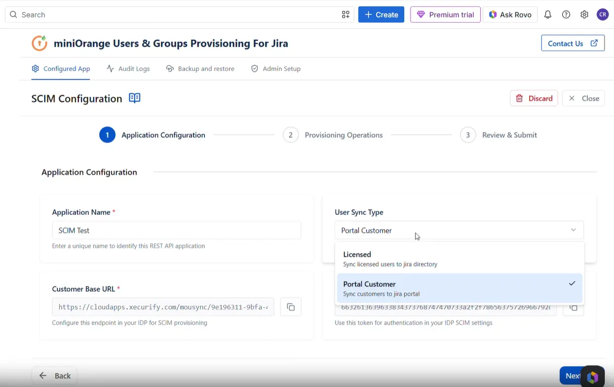 Scim Cloud Application Config Portal Customer