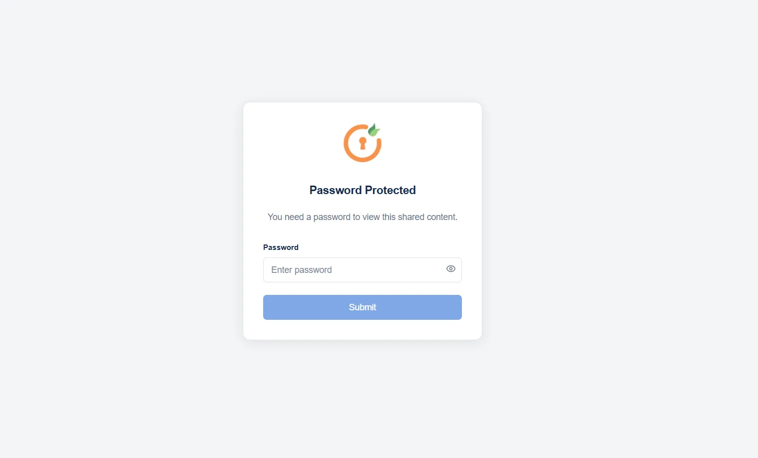 Secure share password protected content