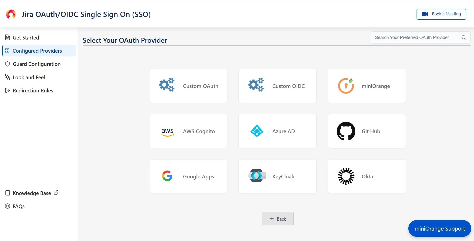 Configured providers section in the mO Jira OAuth/OIDC SSO app