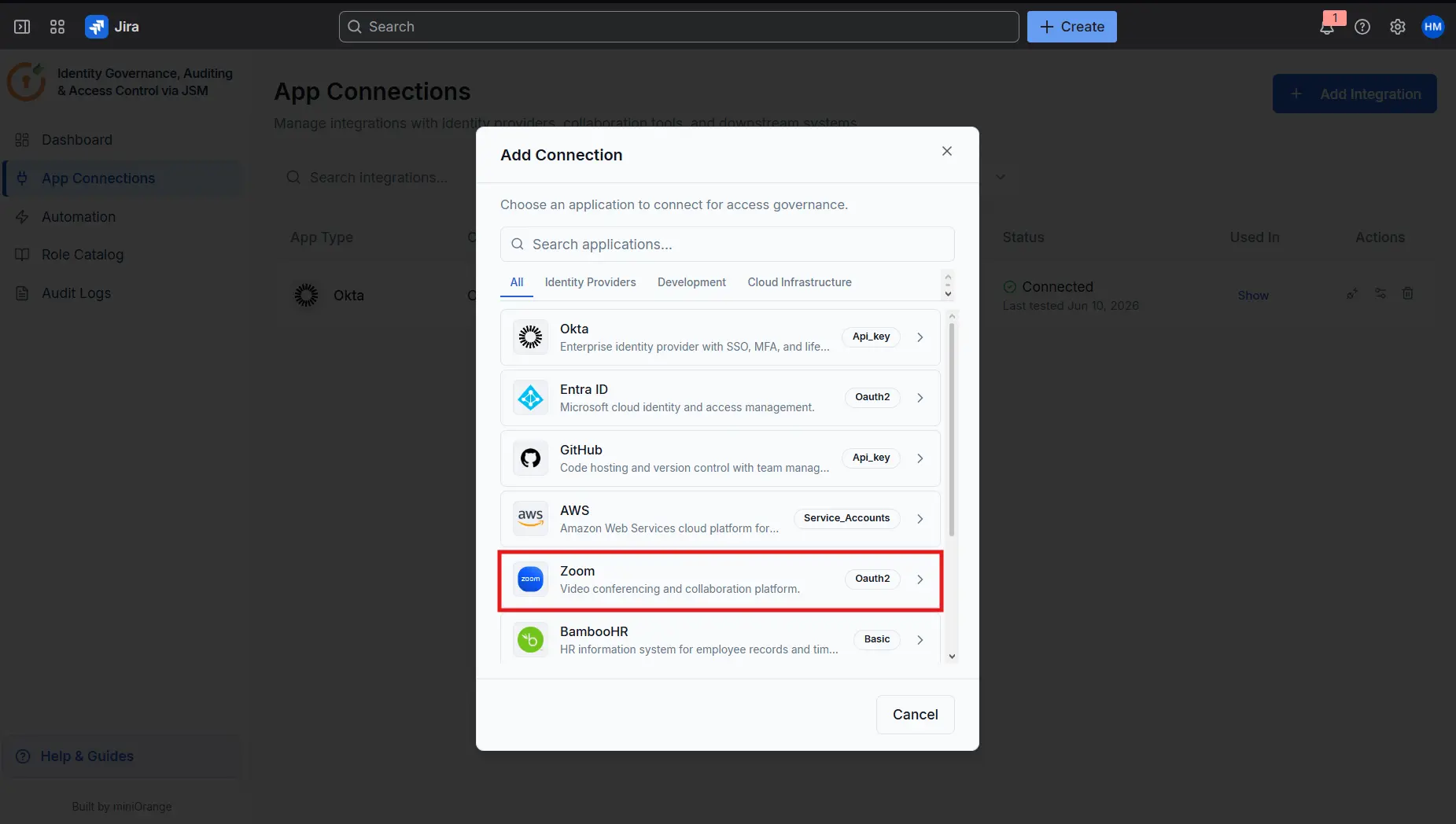 Access Governance, Auditing & Access Control via JSM with Zoom