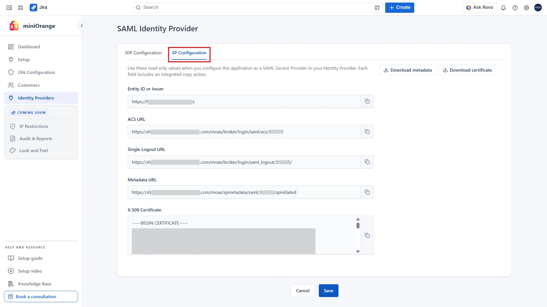 Create SAML Application in IdP