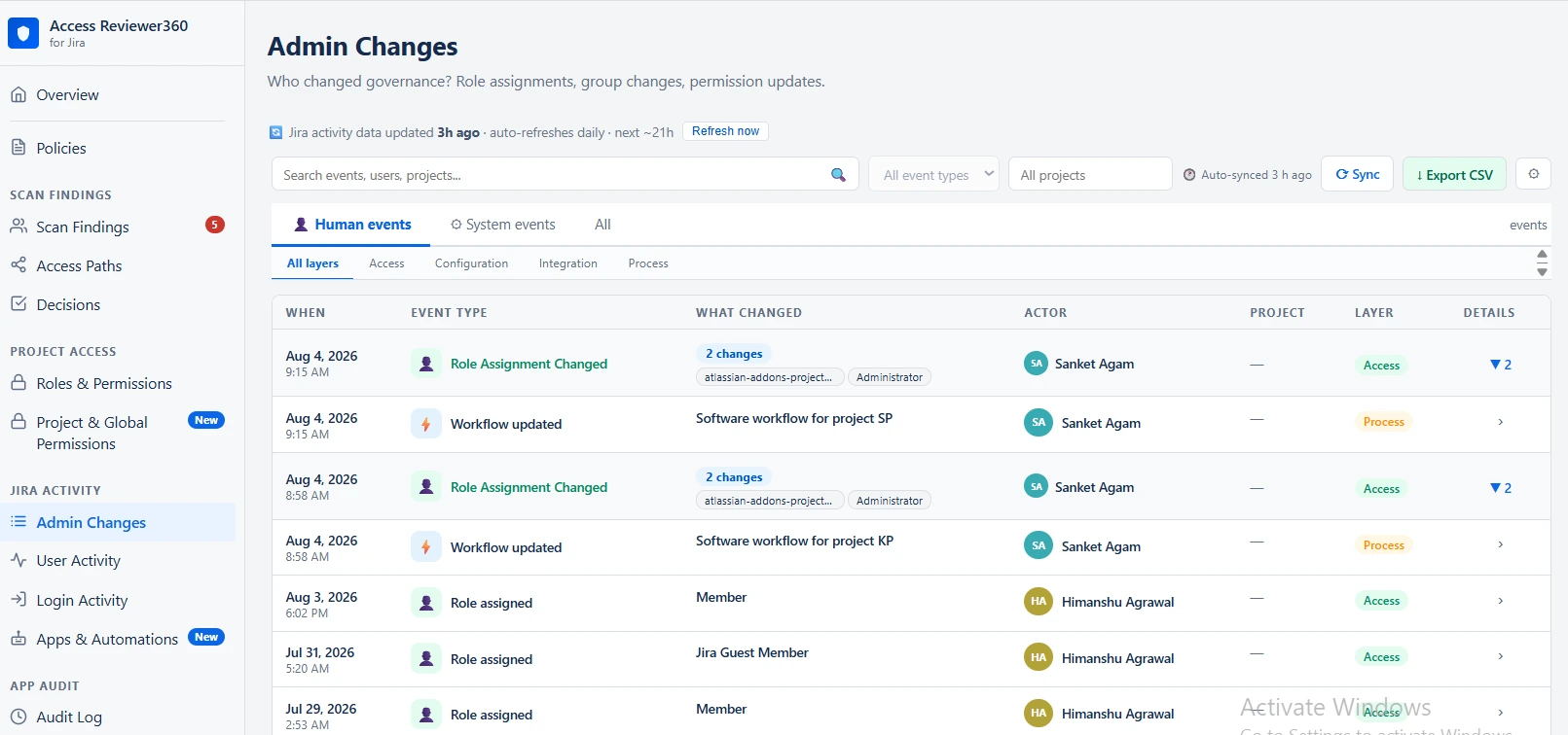 Access Reviewer360 Admin Changes
