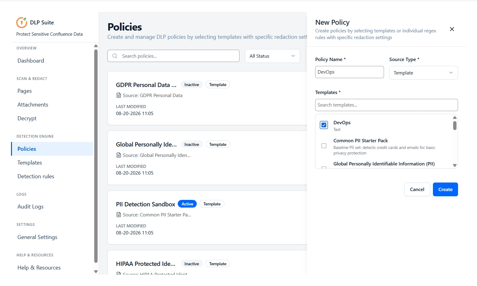 DLP Scanner Policies