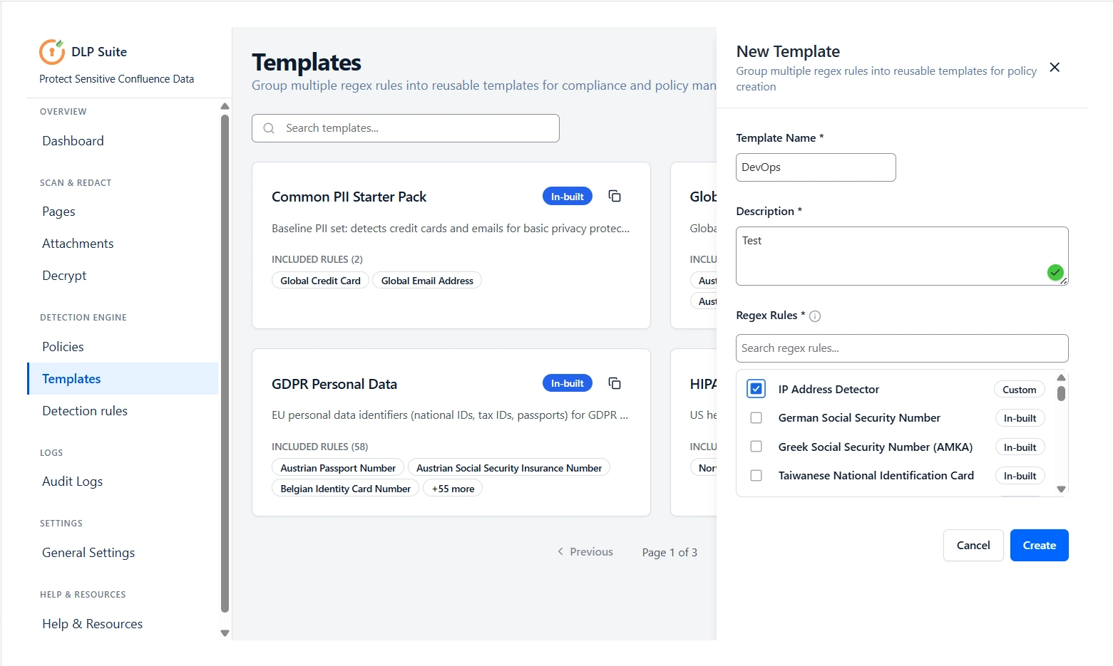 DLP Scanner Templates