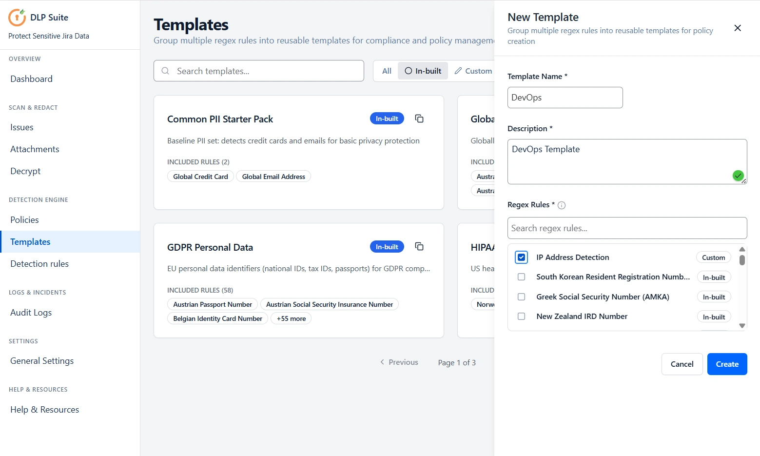 DLP Scanner Templates