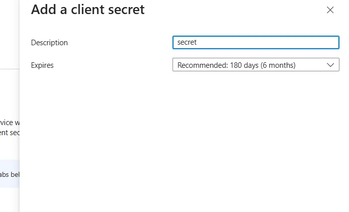 Entra ID Add Client Secret