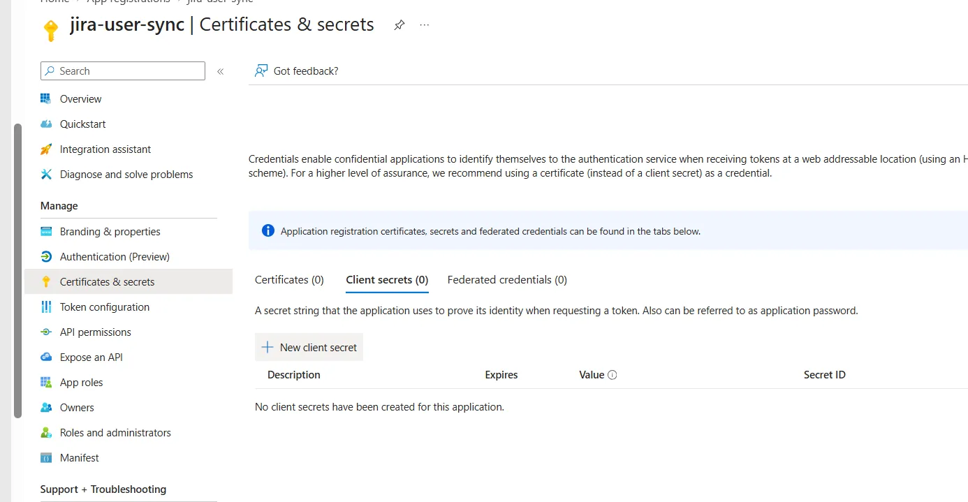 Entra ID Client Secrets