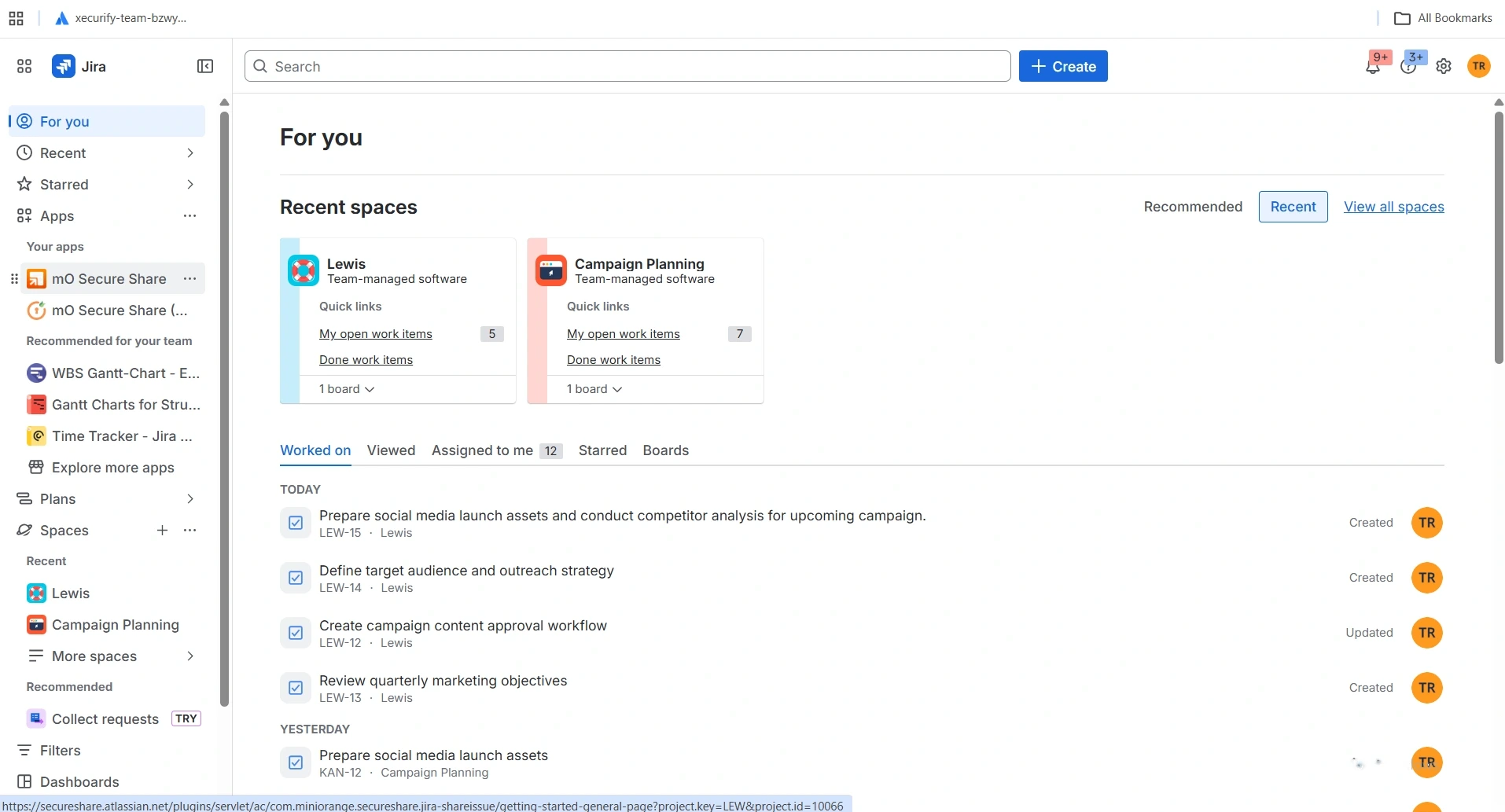 jira secure share cloud email links