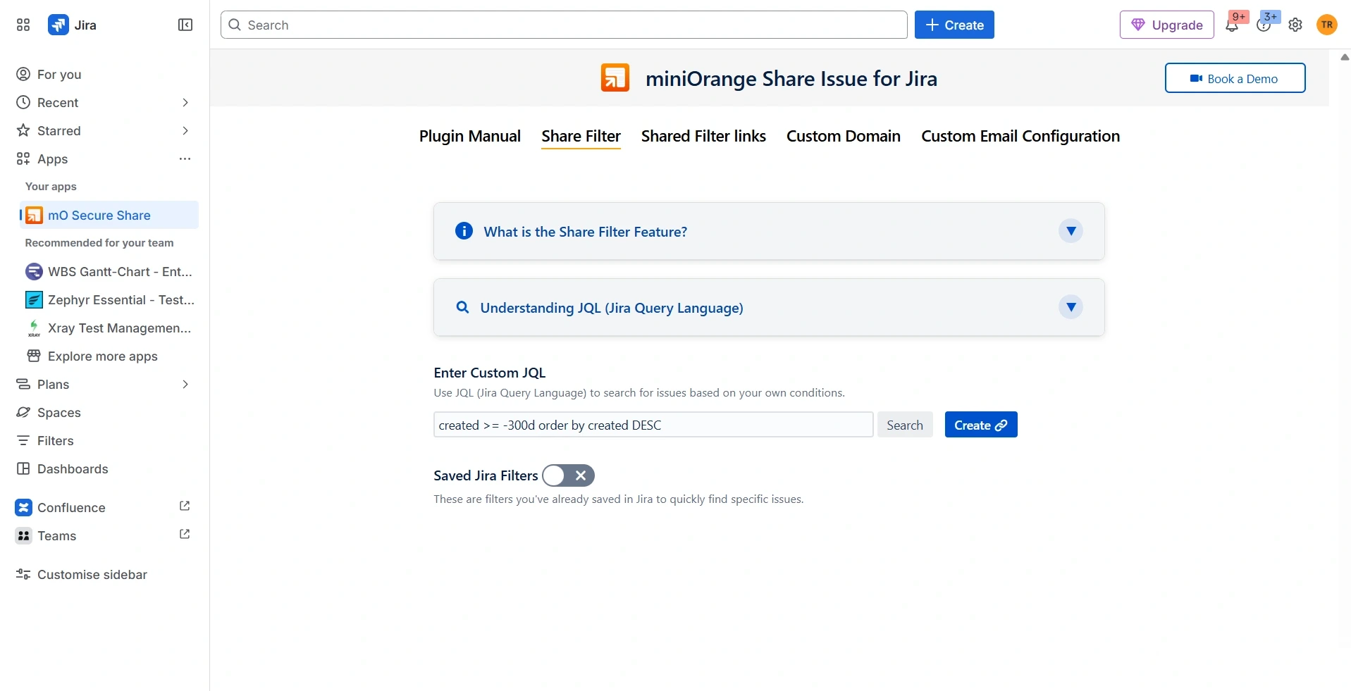 jira secure share cloud email links