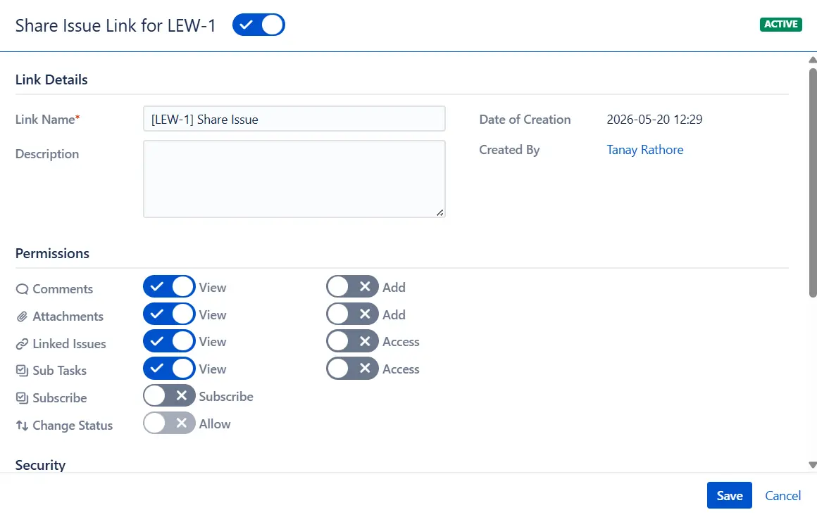 jira secure share cloud email links