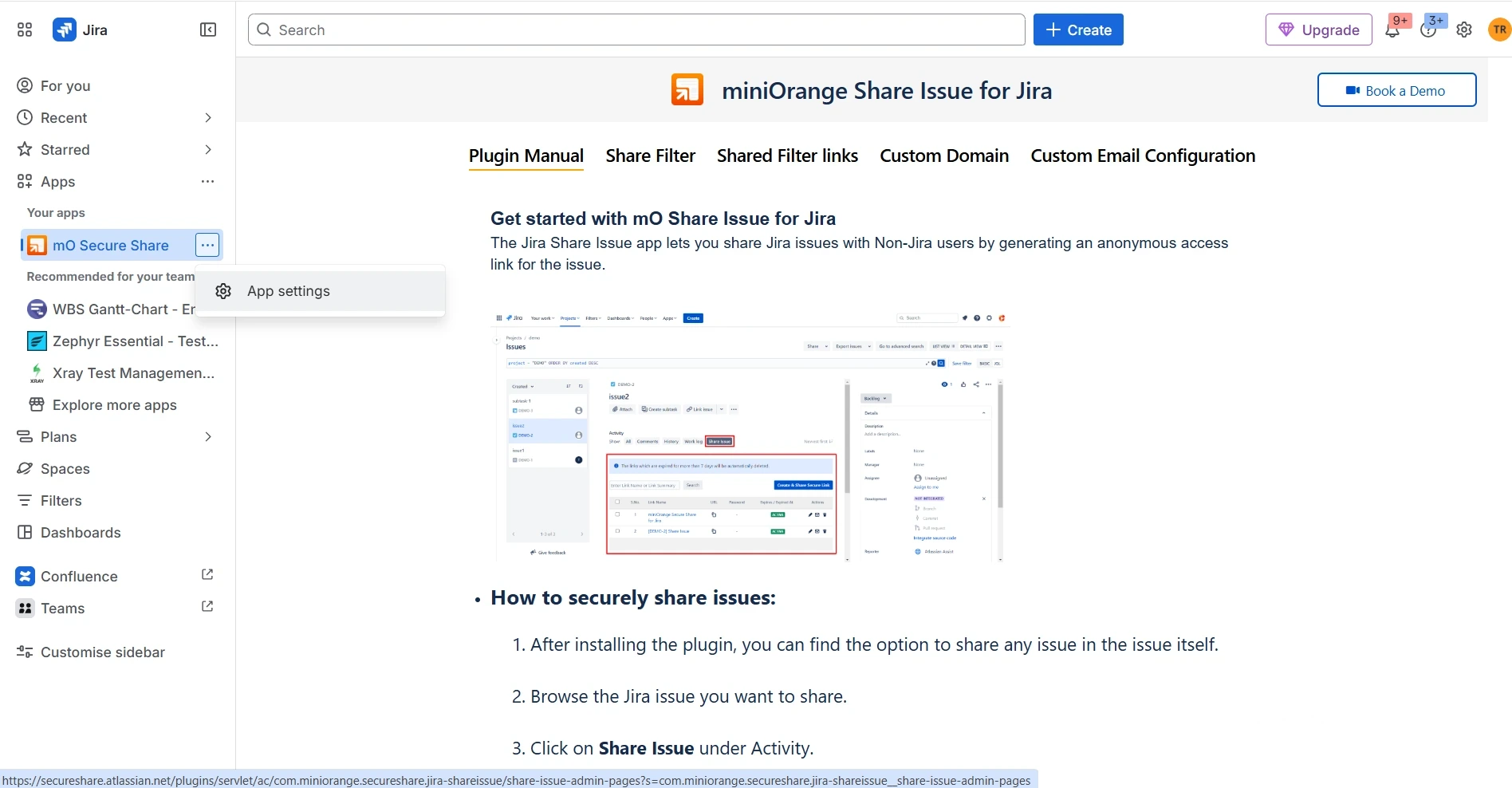 jira secure share cloud email links