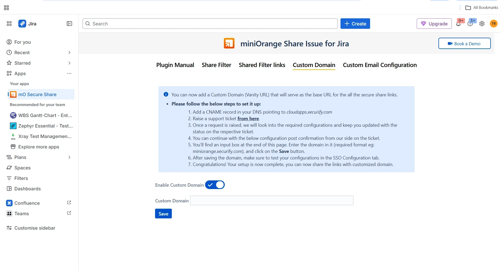 jira secure share cloud email links