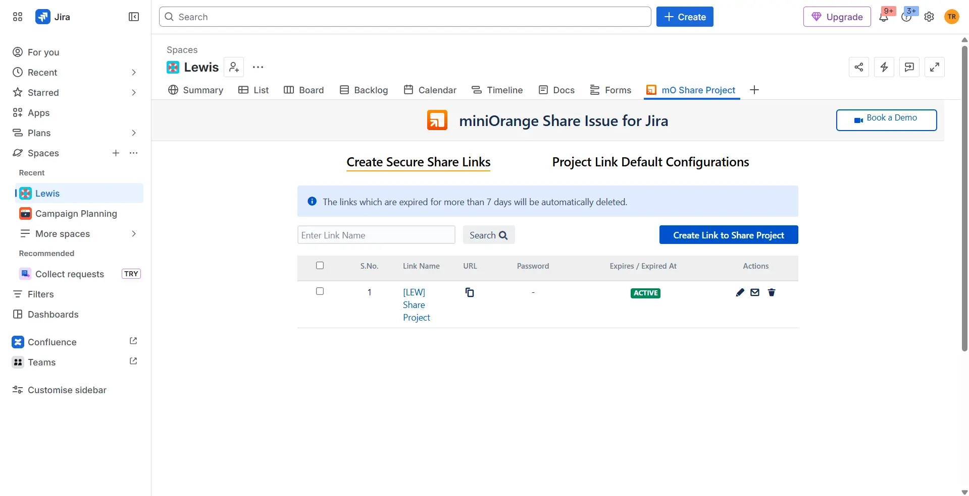 jira secure share cloud email links