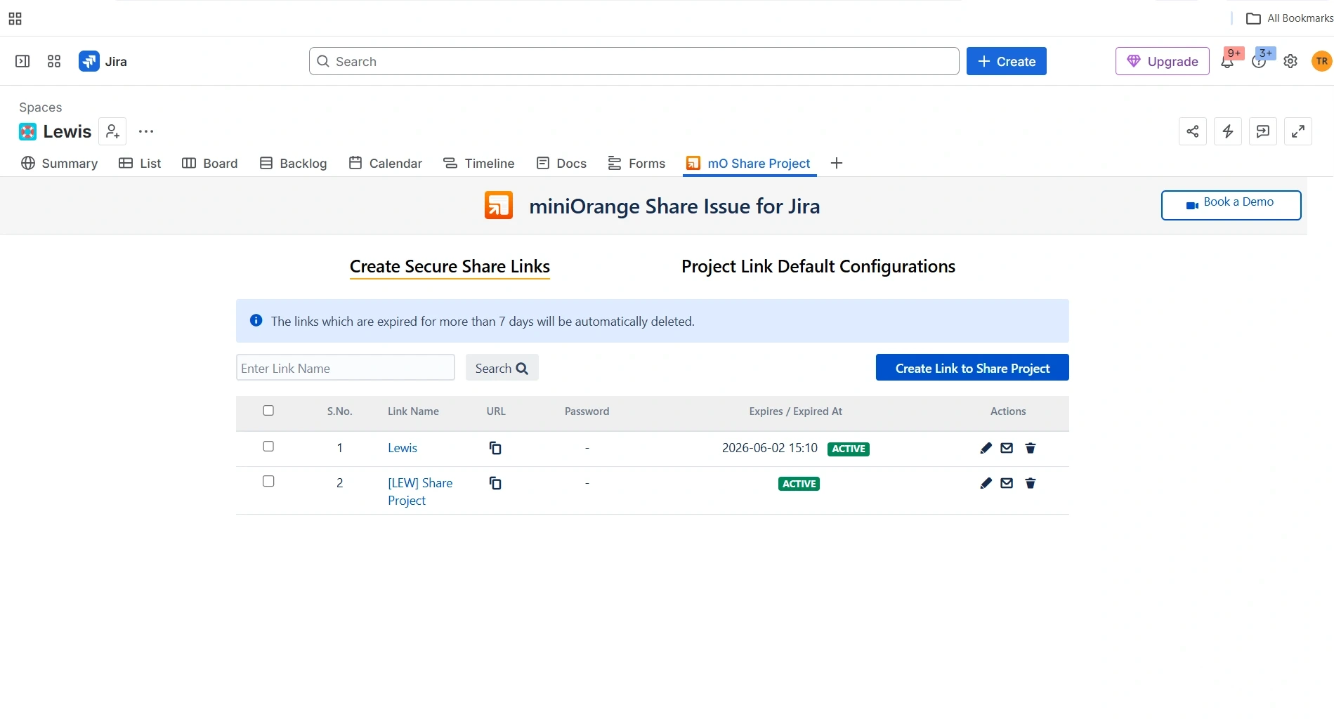 jira secure share cloud email links