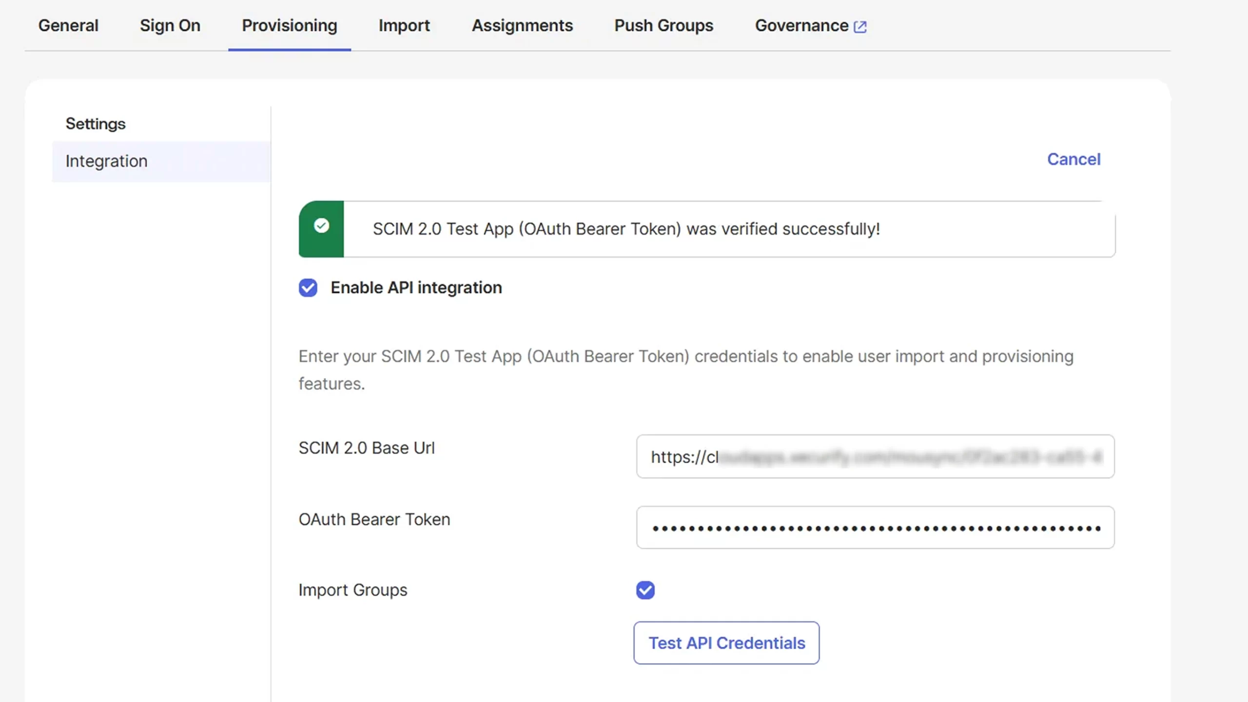 Provisioning Test API Credentials