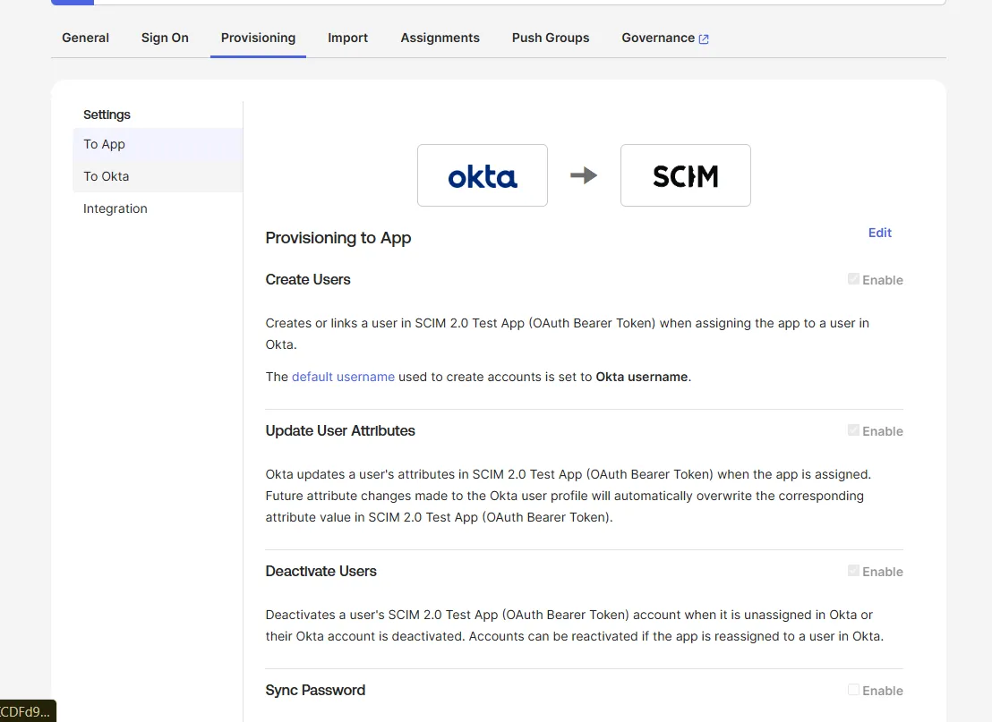Provisioning To App