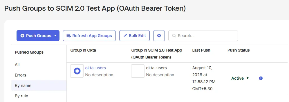 Pushed Groups By Name
