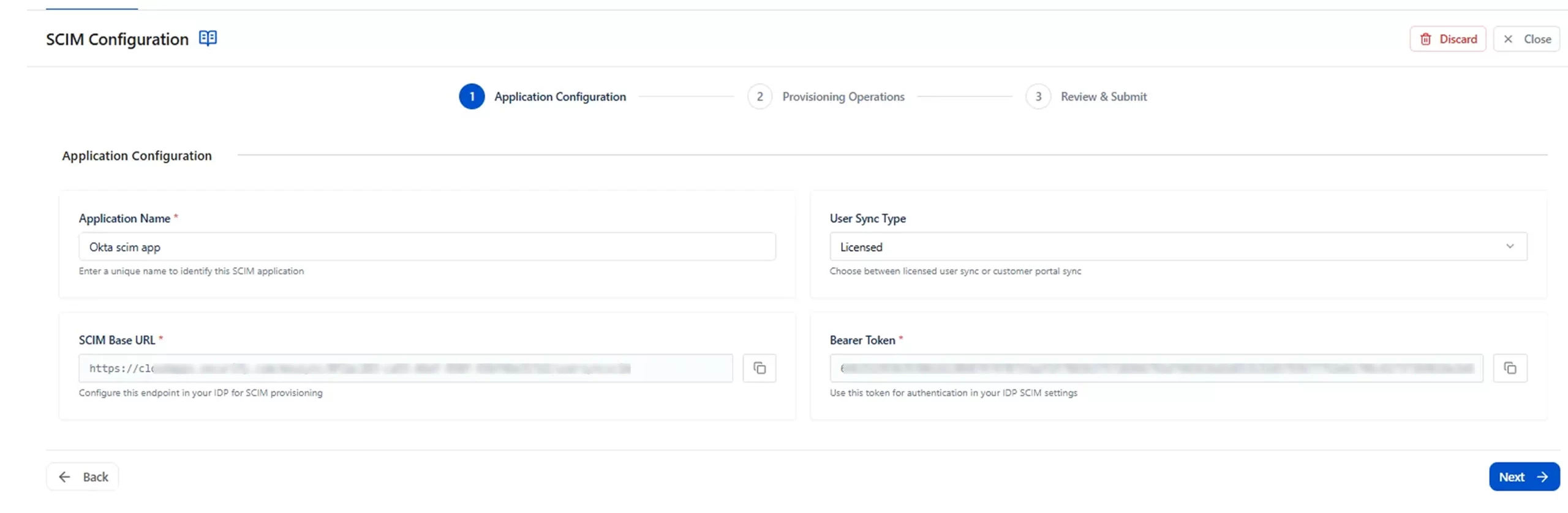 Application Configuration for Okta