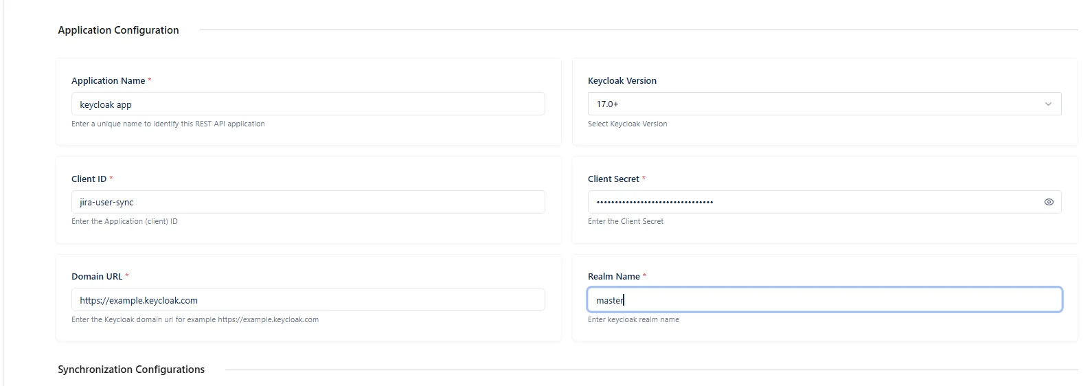 Application Configurations