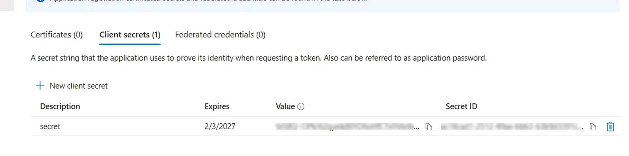 Client Secret List