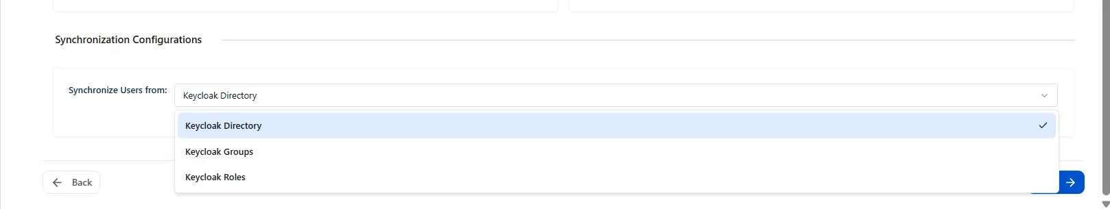 Select Synchronize Type