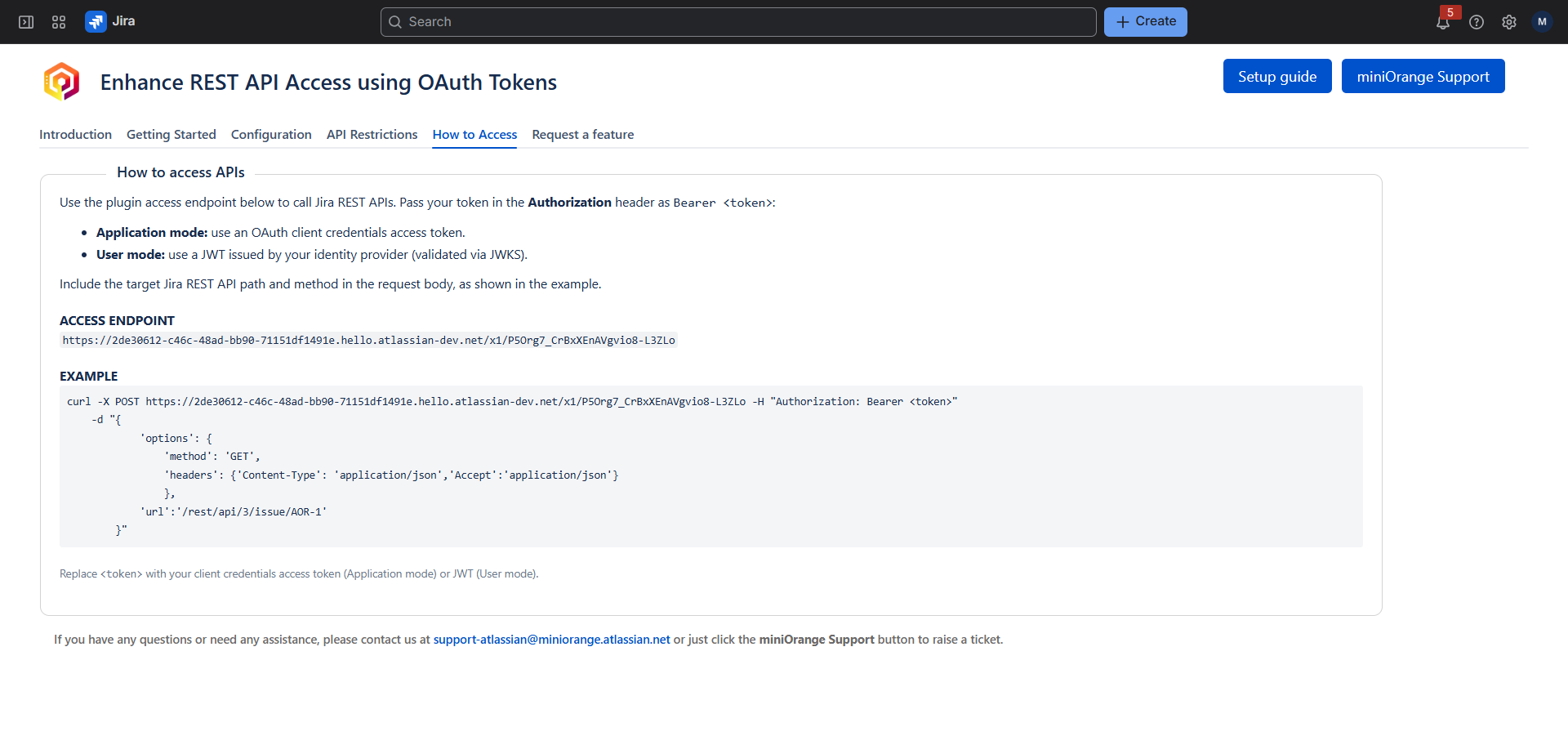 How to Access tab in Enhance REST API Access using OAuth Tokens