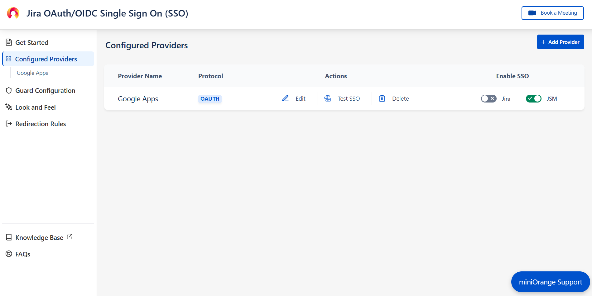 JSM SSO Configure IDP for Google Apps