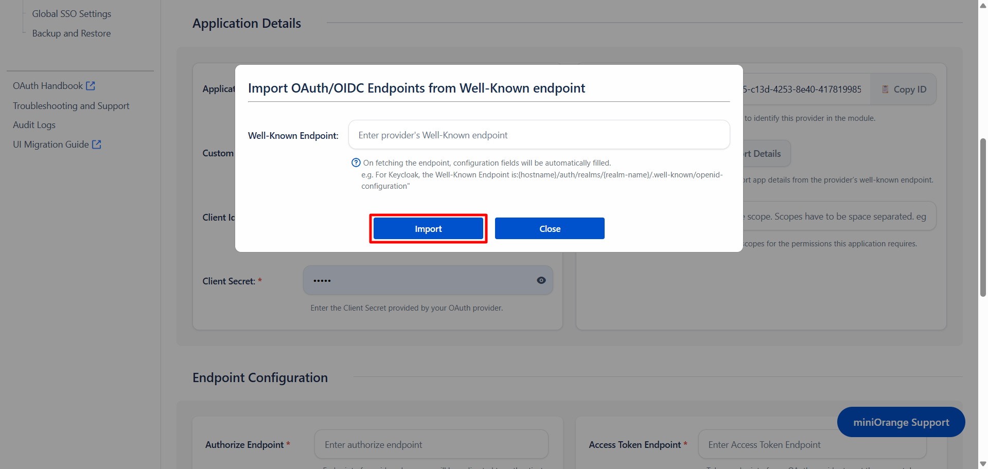 OAuth / OpenID Single Sign On (SSO), Fetch Metadata using Metadata URL