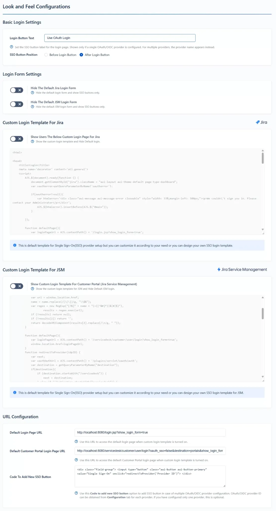 Jira OAuth Login Page-Look and Feel
