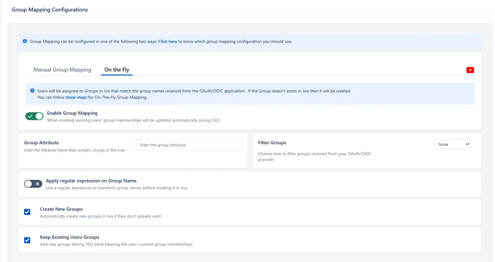 Jira OAuth On the Fly Mapping