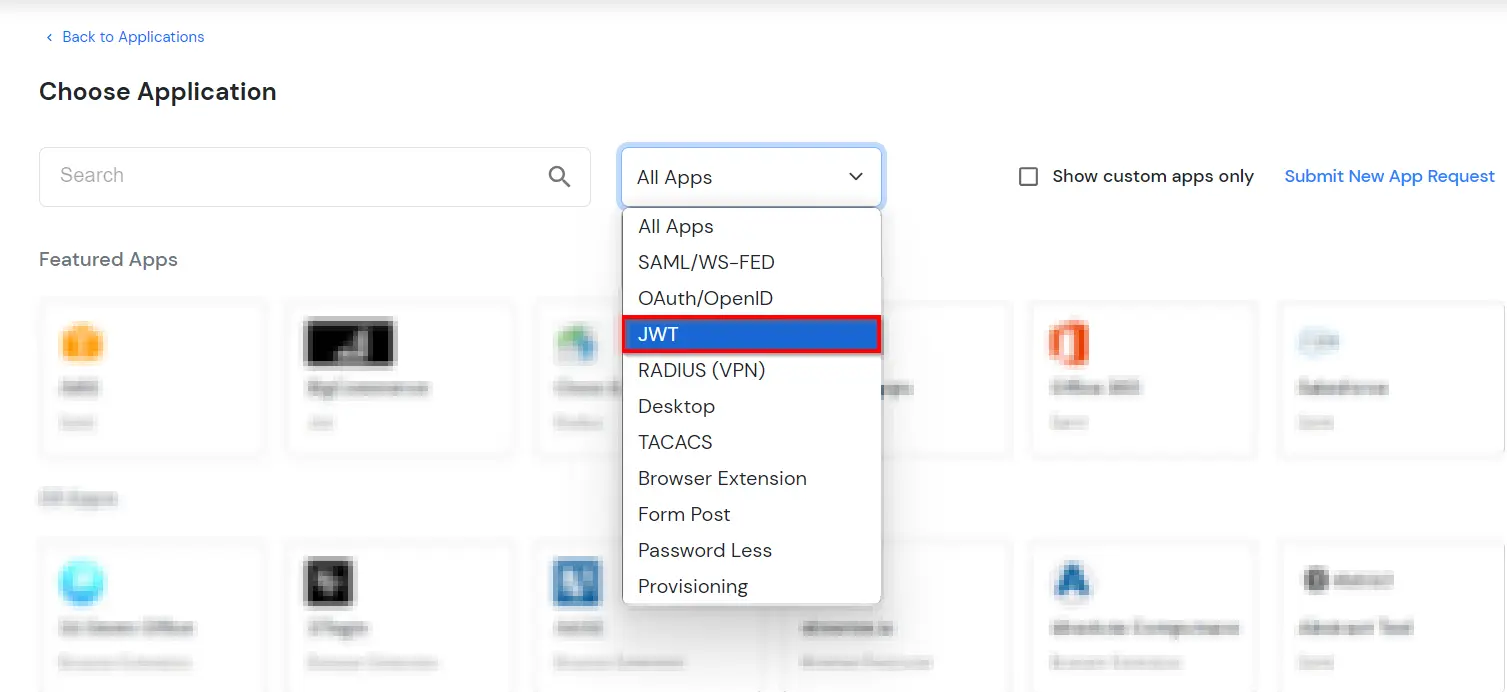 BigCommerce Single Sign-On (SSO) choose JWT as app type