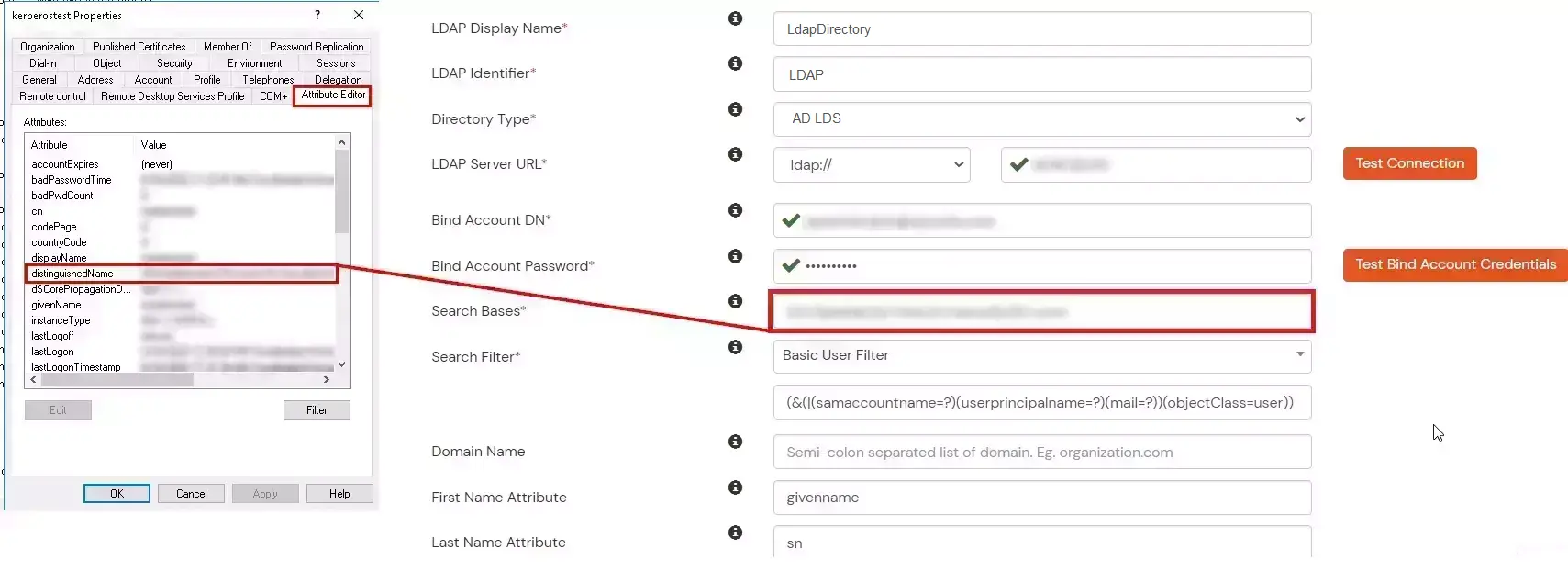 Configure user search base