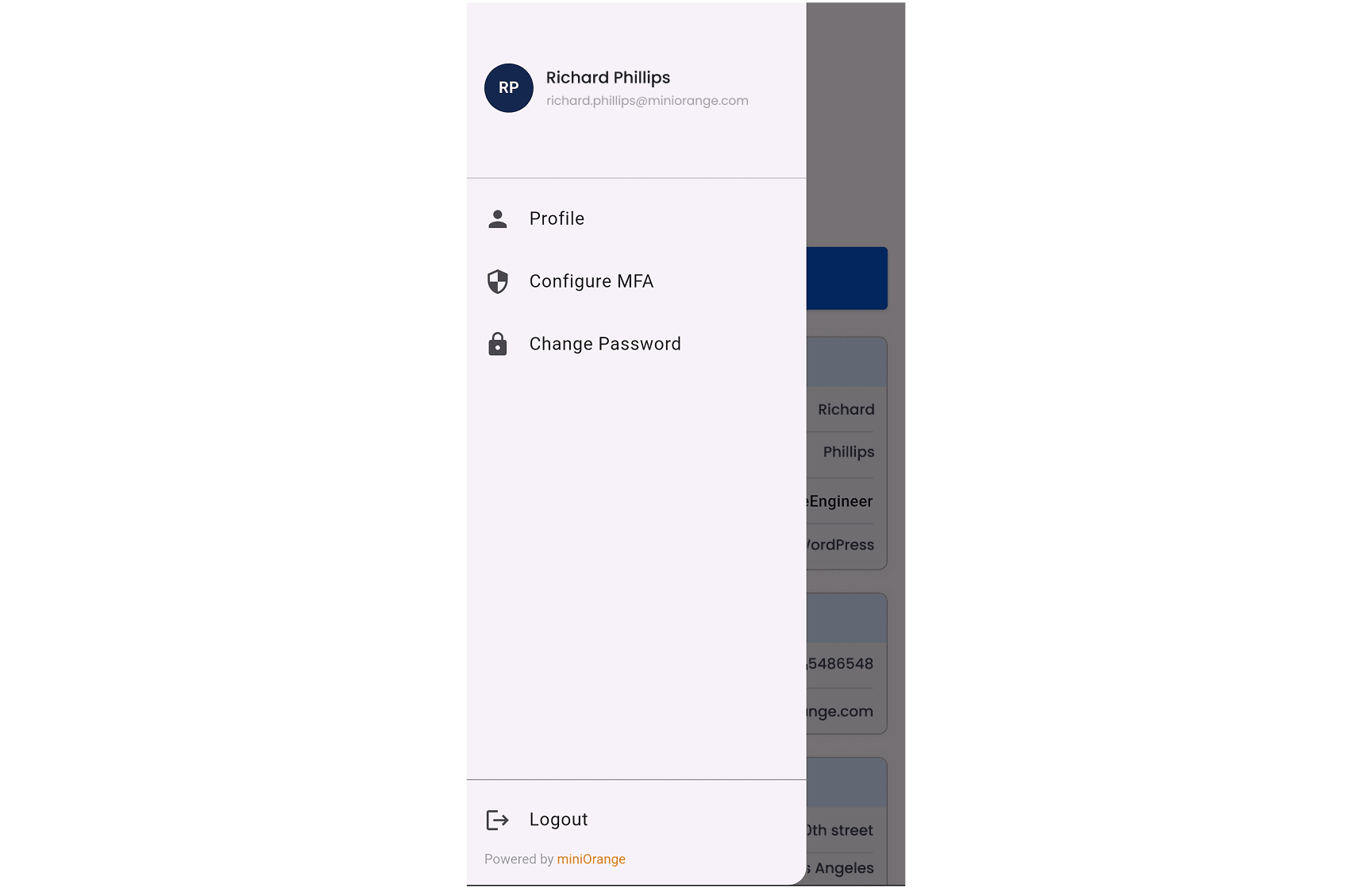 AD Self Service App Menu