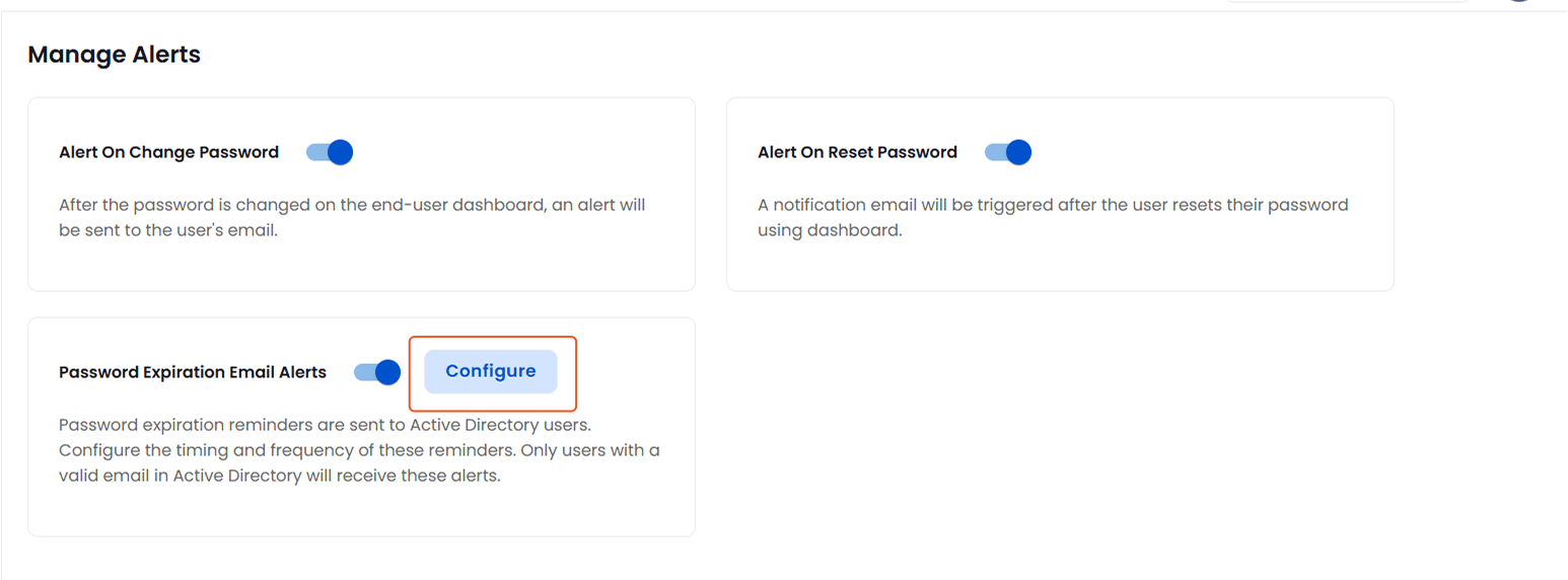 Configure Password Expiry Notifications | Manage Alerts