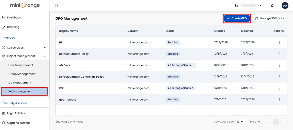 Create GPO | GPO Management