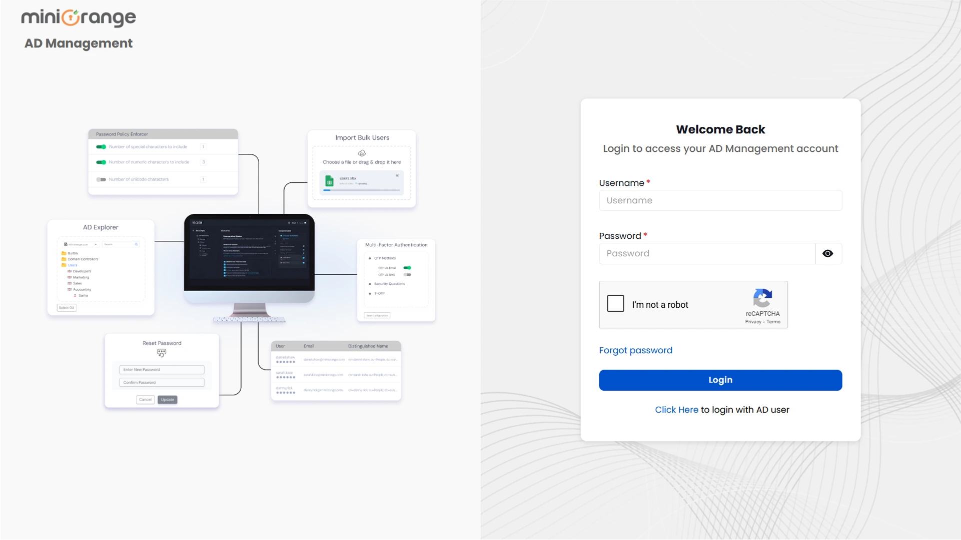 Login to the admin account | Active Directory management