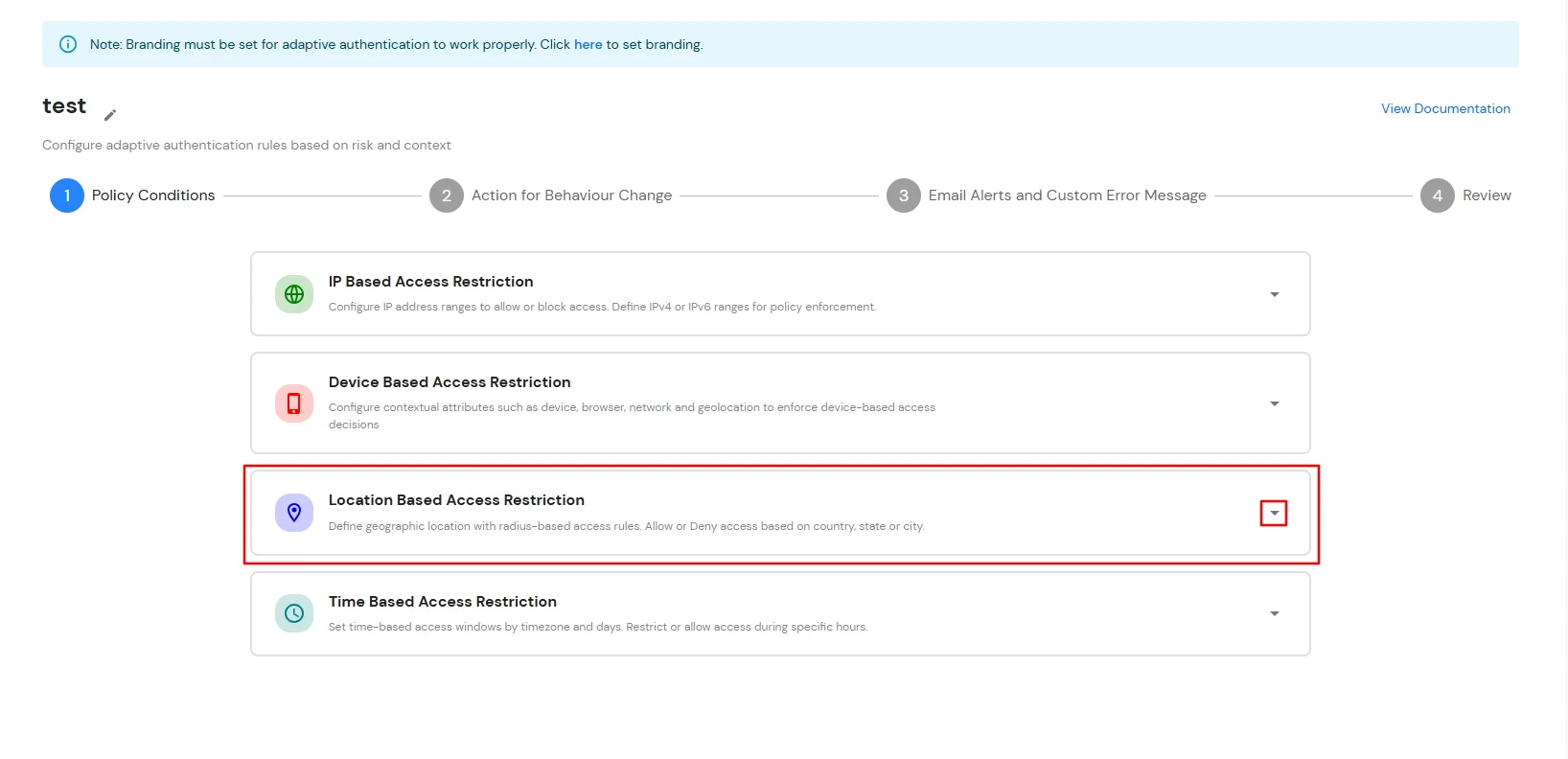 Adaptive Authentication: Location Based Restriction