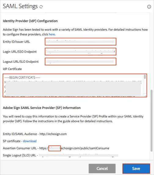 Adobe Creative Cloud Single Sign-On (sso) IDP configuration