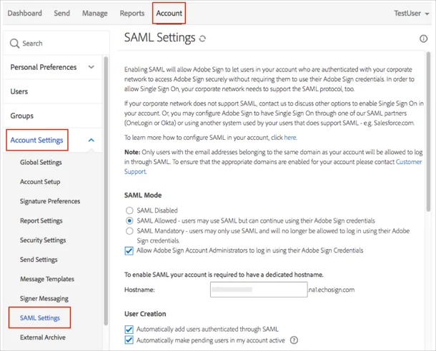 Adobe Creative Cloud Single Sign-On (sso) saml settings