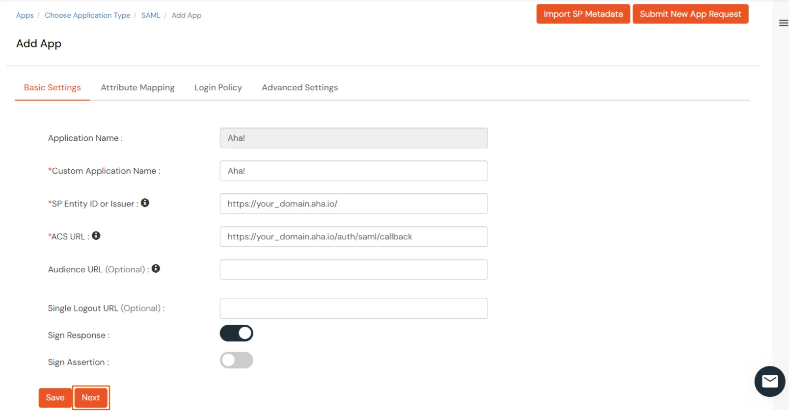 Configure Aha! Single Sign-On (SSO)