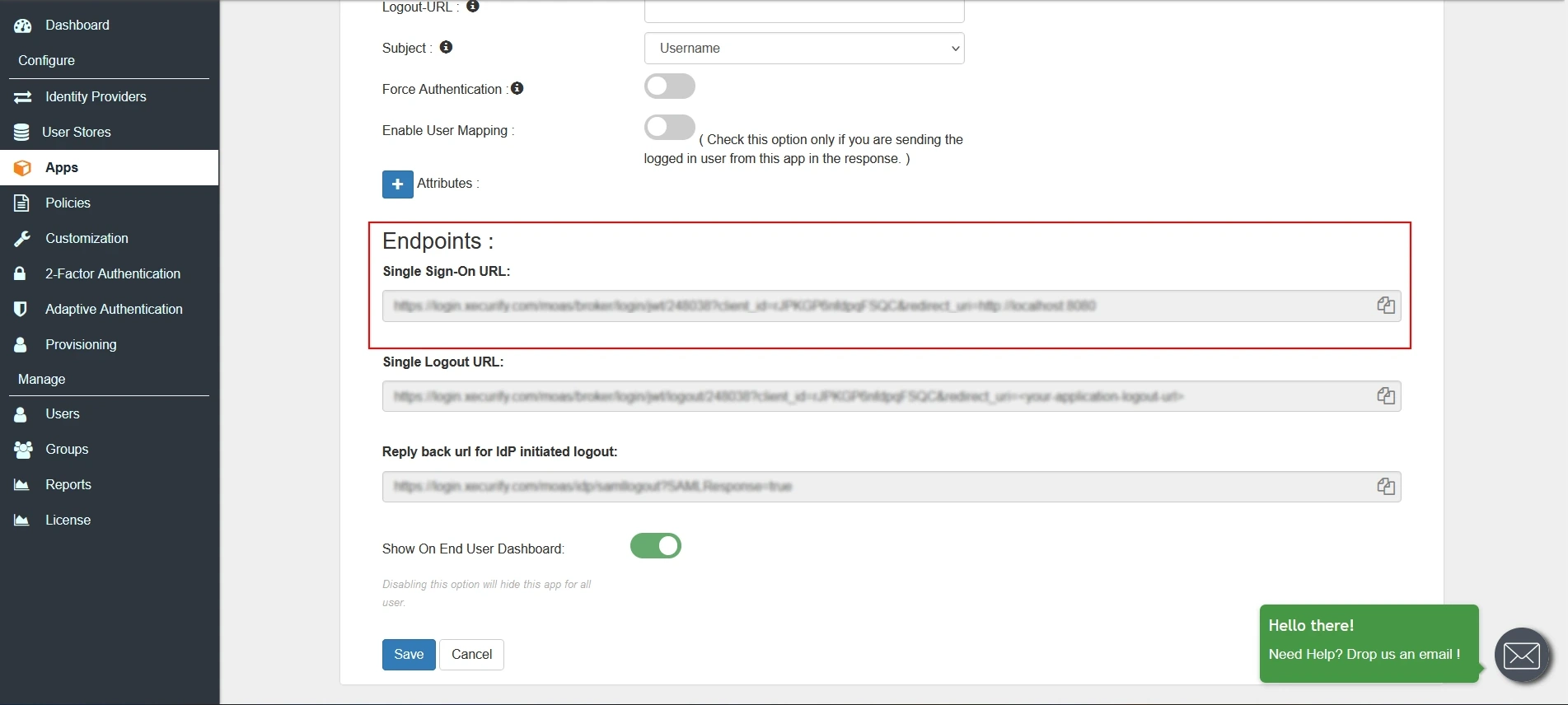 Angular Single Sign-On SSO configuration details