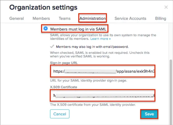 Asana Single Sign-On (sso) Add SAML Application