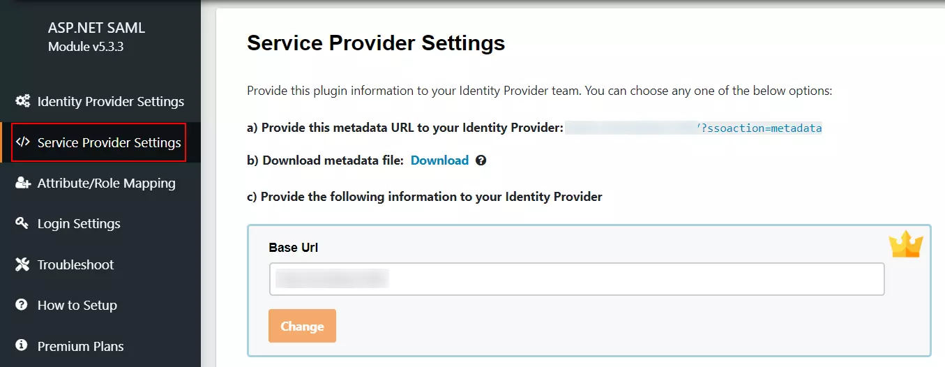 Umbraco SAML Single Sign-On (SSO) - Download SP Metadata