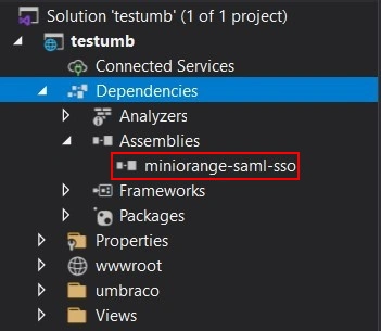 Umbraco Single Sign-On (SSO) - Add miniOrange DLL file