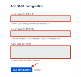 Atlassian Confluence Cloud Single Sign-On(SSO), Save SAML configuration 