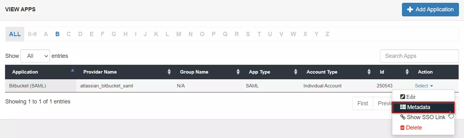 Atlassian Bitbucket Cloud SSO(Single Sign-On), metadata link