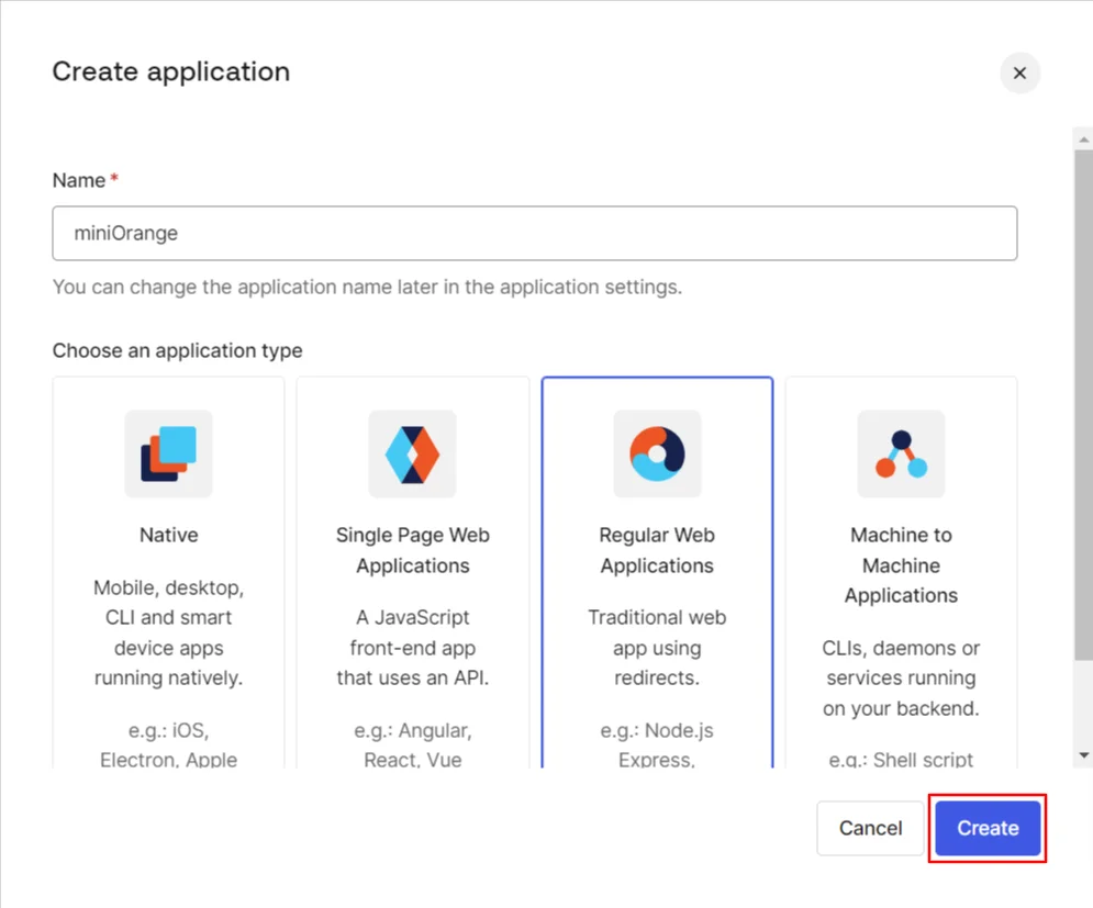 Submit app name in Auth0 dashboard