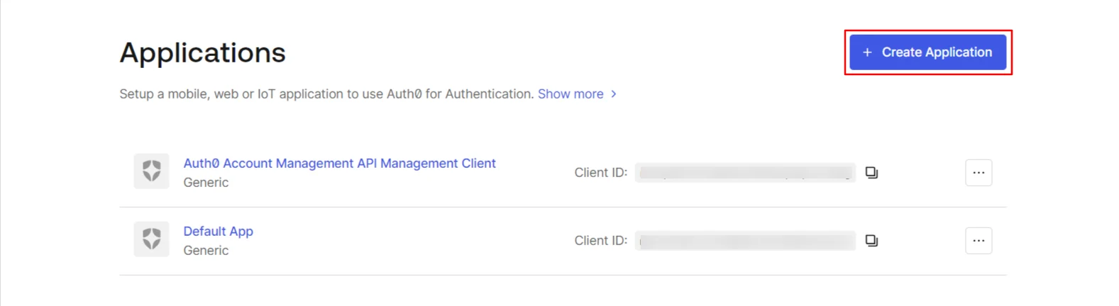 Create Application for Auth0 SSO Login