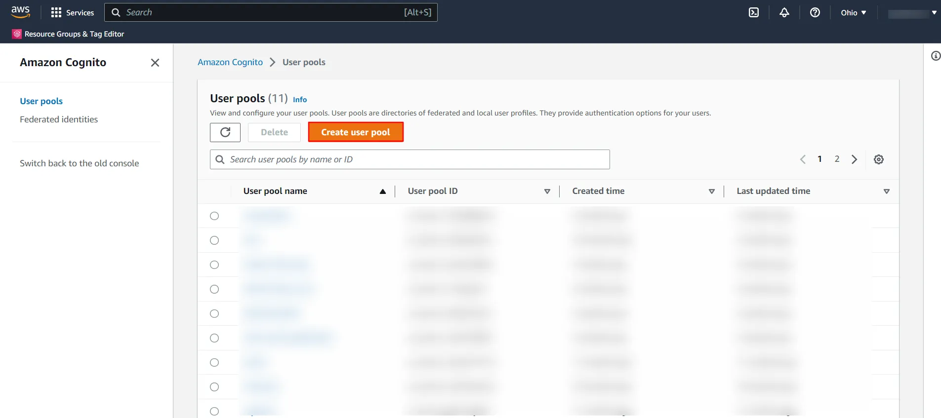 AWS Cognito OAuth/OpenID Single Sign On (SSO)